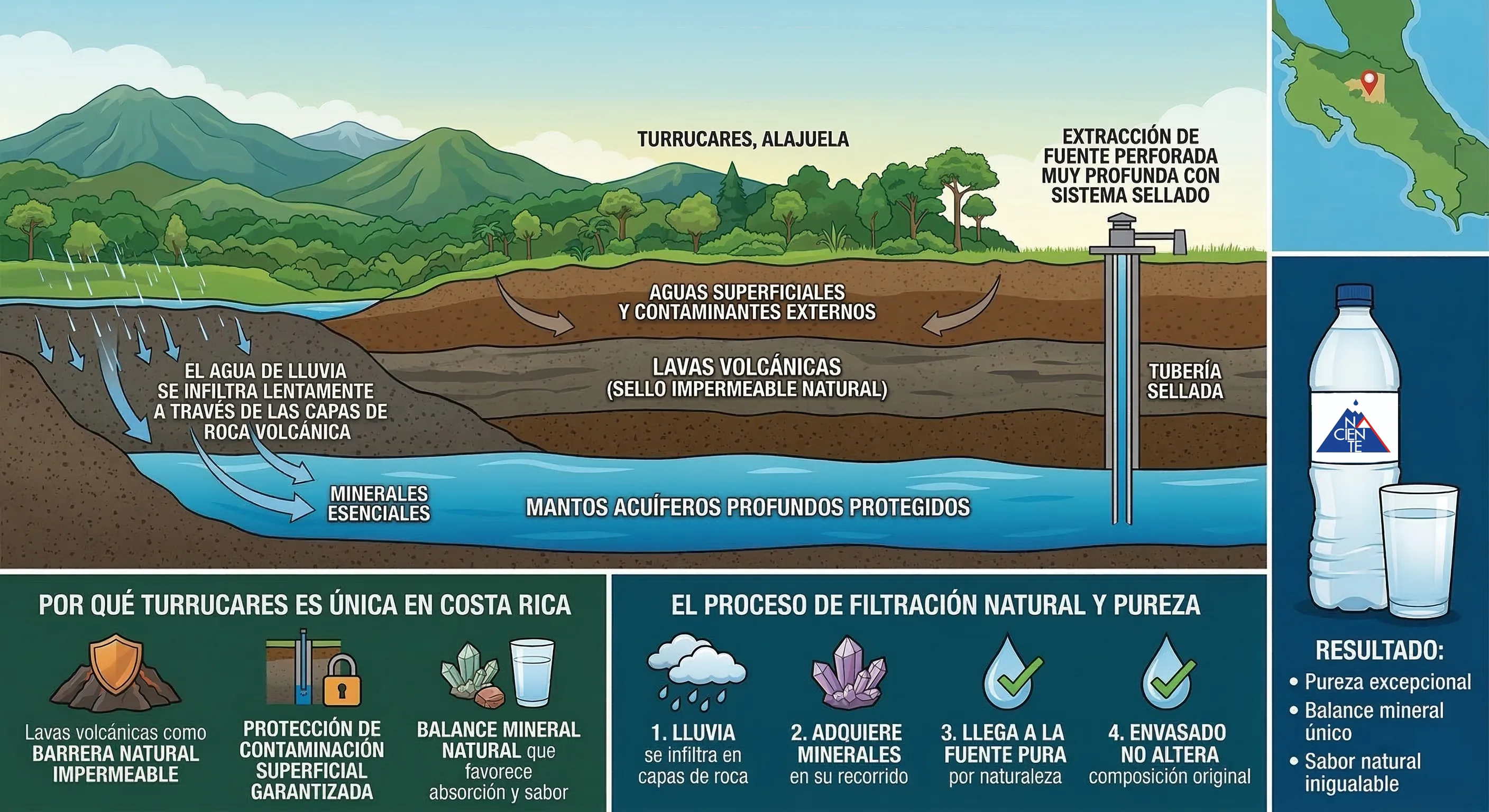 Planta de producción de agua embotellada Agua de la Naciente en Turrucares, Alajuela, Costa Rica